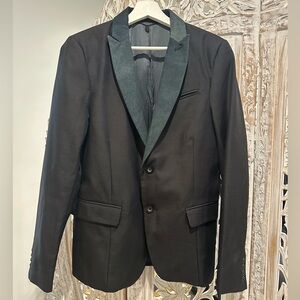 Diesel Black with Denim lapel blazer